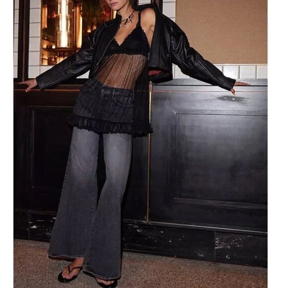 FREE PEOPLE NWT Heart To Heart Mini Slip / Black - small - Picture 4 of 11